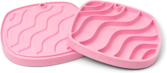 Seaflex Waves Feast Mat – All-In-One, Slow Feeder, Lick Mat – Encourages Foraging & Food Exploration - Engages Picky Eaters & Slow Feeding - Versatile – Easy to Clean, Non-Toxic - Bubblegum