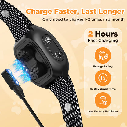 Dog Bark Collar for Large Medium Small Dogs - MTUYELI Rechargeable anti Barking Training Collar with 5 Adjustable Sensitivity Beep Vibration (Black)