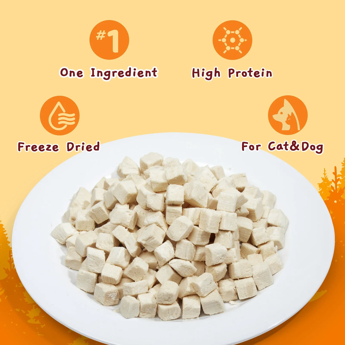 (5 Pack)  Freeze Dried Cat and Dog Treats Grain Free, Raw Single Ingredient Chicken High Protein Snacks for Training