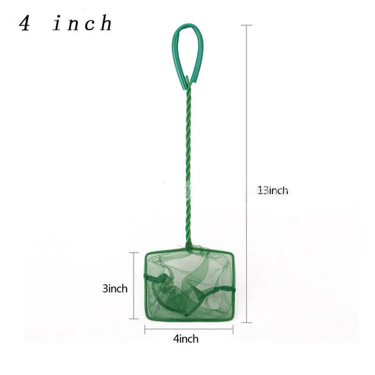 Portable Fish Net Long Handle Square Aquarium Accessories Fish Tank Landing Net Fishing Net Fish Floating Objects Cleaning Tool