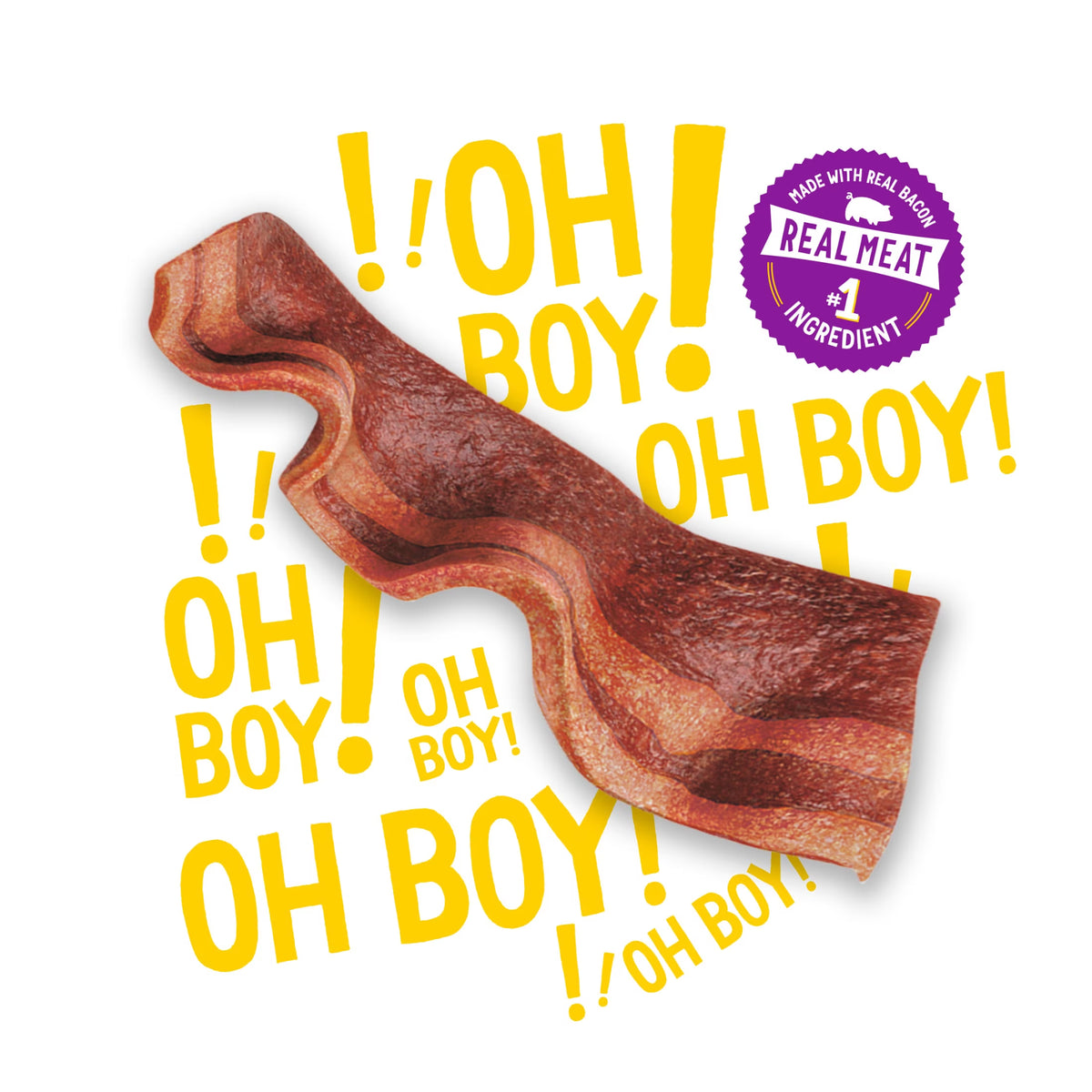 Purina  Strips Dog Treat Chews, Original with Real Bacon Snacks, 6 Oz Pouch