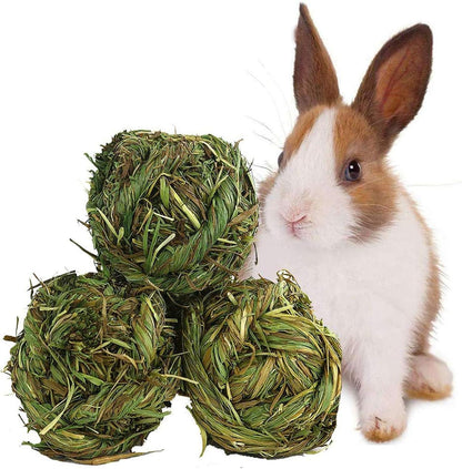 Rabbit Chew Ball Timothy Grass Grinding Bunny Chew Toys 3PCS