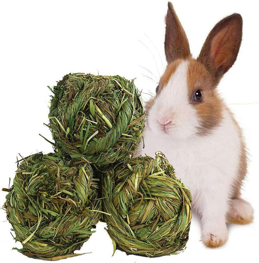 Rabbit Chew Ball Timothy Grass Grinding Bunny Chew Toys 3PCS