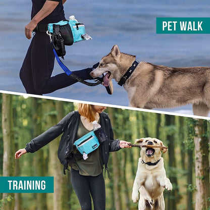 Dog Fanny Pack, Treat Pouch for Dog Walking Training, Turquoise Blue