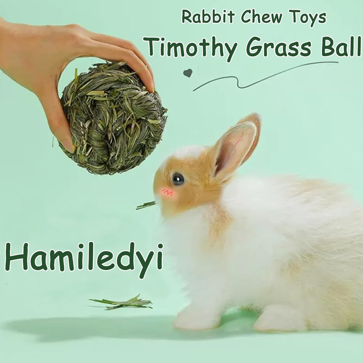 Rabbit Chew Ball Timothy Grass Grinding Bunny Chew Toys 3PCS