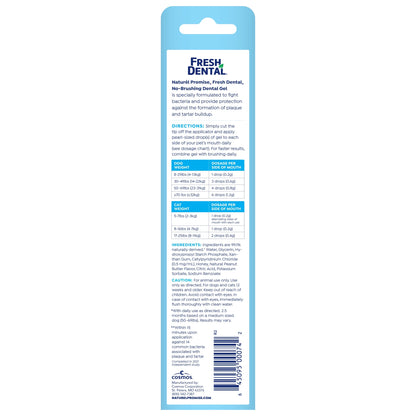 Fresh Dental No Brushing Gel Toothpaste for Dogs & Cats, Plaque Remover Pet Toothpaste, 4 Fl Oz