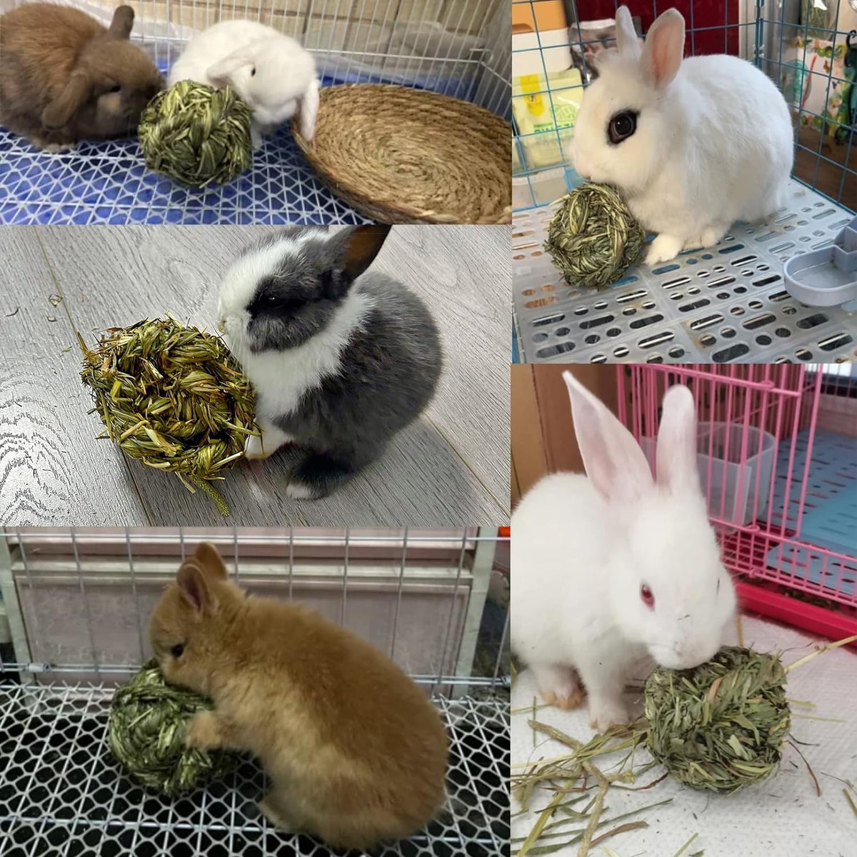 Rabbit Chew Ball Timothy Grass Grinding Bunny Chew Toys 3PCS