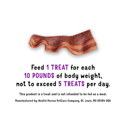 Purina  Strips Dog Treat Chews, Original with Real Bacon Snacks, 6 Oz Pouch