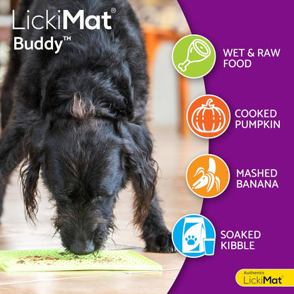 Classic Buddy Slow Feeder for Dogs Lick Mat Boredom Anxiety Reducer Perfect for Food Treats Yogurt Liquid Food Peanut Butter Fun Alternative to a Slow Feed Dog Bowl, Turquoise