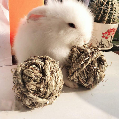 Rabbit Chew Ball Timothy Grass Grinding Bunny Chew Toys 3PCS