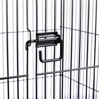 59'' H Open Top Rolling Metal Bird Cage with Stand, Black
