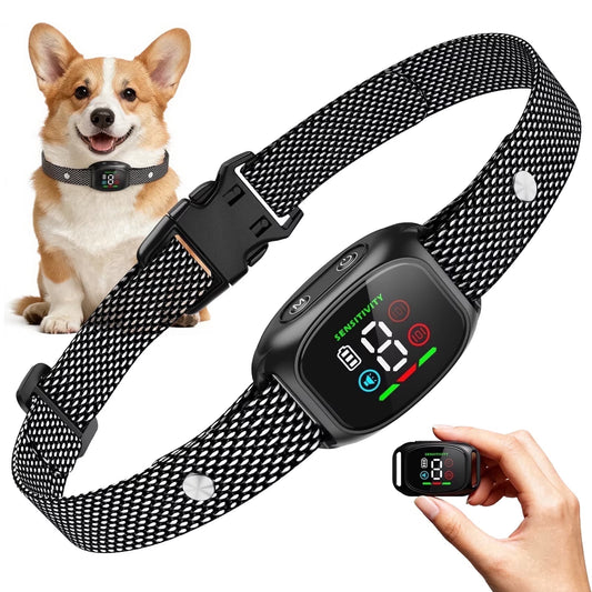 Dog Bark Collar for Large Medium Small Dogs - MTUYELI Rechargeable anti Barking Training Collar with 5 Adjustable Sensitivity Beep Vibration (Black)