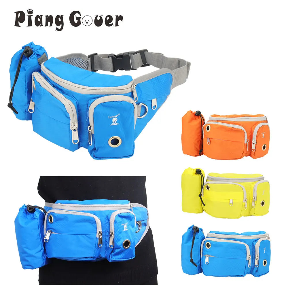 Multi-Function Running Waist Bag Dog Training Waist Bag Travel Sports Pet Bag Carry Snacks Garbage Bag for Dog Leash