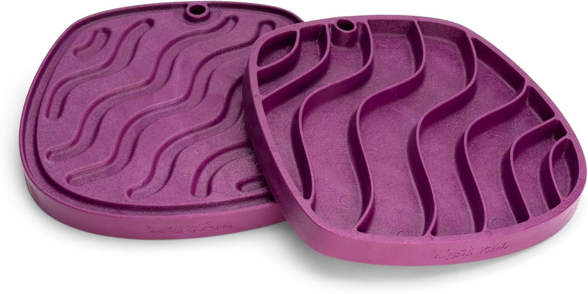 Seaflex Waves Feast Mat – All-In-One, Slow Feeder, Lick Mat – Encourages Foraging & Food Exploration - Engages Picky Eaters & Slow Feeding - Versatile – Easy to Clean, Non-Toxic - Tropic