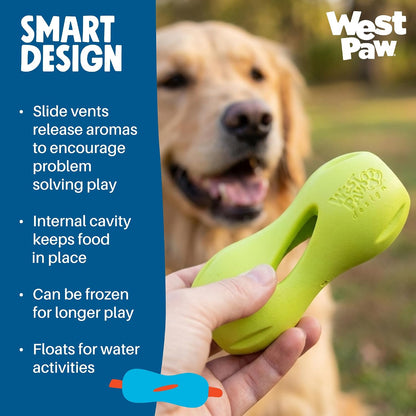 Zogoflex Qwizl Interactive Treat Dispensing Dog Puzzle Treat Toy for Dogs, Granny Smith, Large