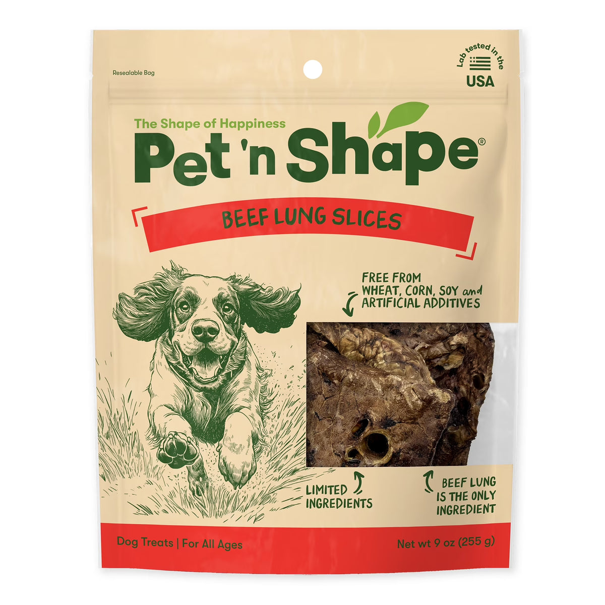 Beef Lung Dog Treats – Made and Sourced in the USA - Natural Healthy Treats, 9 Ounce
