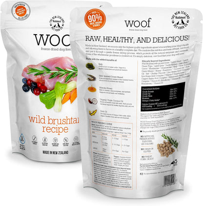 WOOF Freeze Dried Dog Food - Wild Brushtail Recipe, High Protein Dog Treats, Dog Food Toppers & Meals - 35 Ounce (Pack of 1)