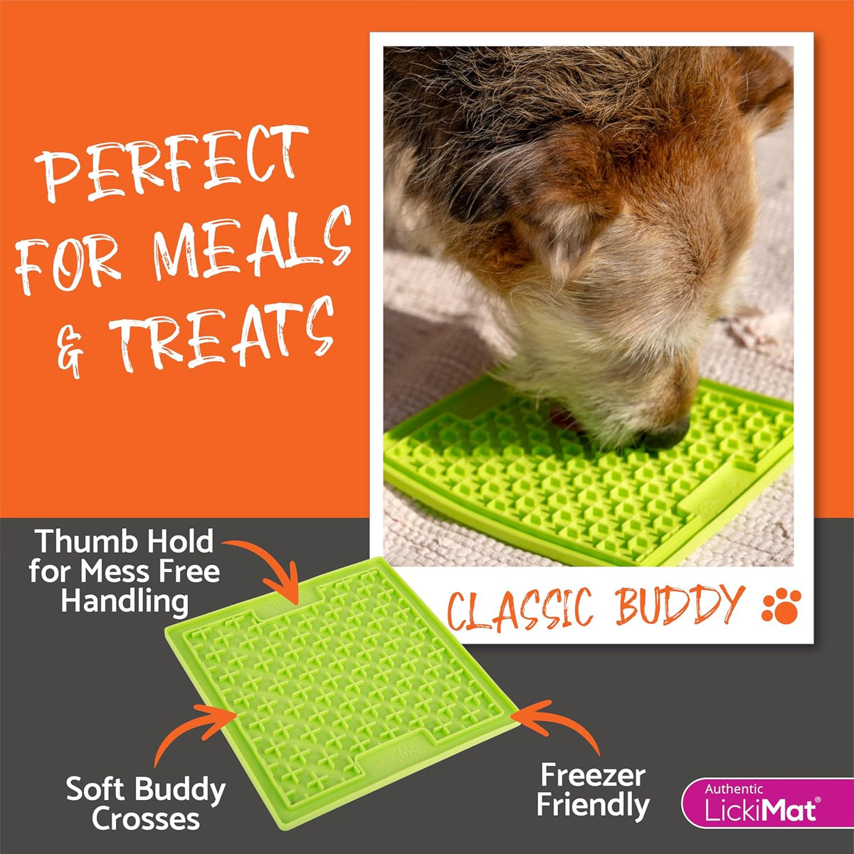 Classic Buddy Slow Feeder for Dogs Lick Mat Boredom Anxiety Reducer Perfect for Food Treats Yogurt Liquid Food Peanut Butter Fun Alternative to a Slow Feed Dog Bowl, Turquoise