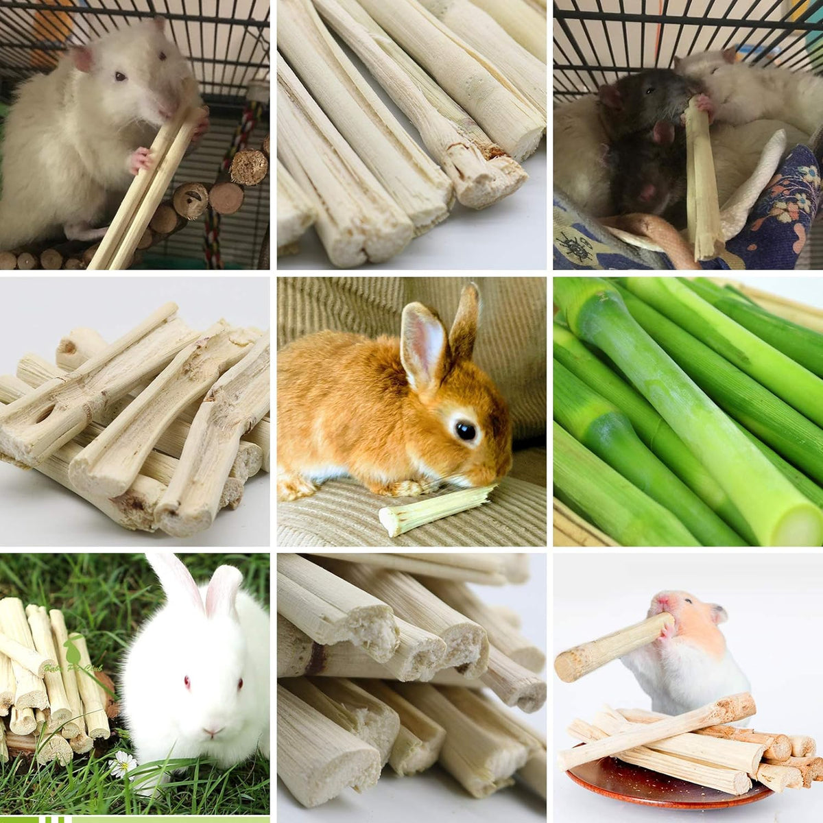 500G Sweet Bamboo Chews for Rabbits, Rabbit Chew Toys Bamboo Sticks