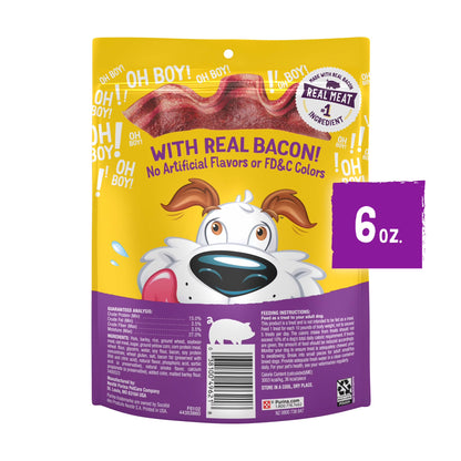 Purina  Strips Dog Treat Chews, Original with Real Bacon Snacks, 6 Oz Pouch